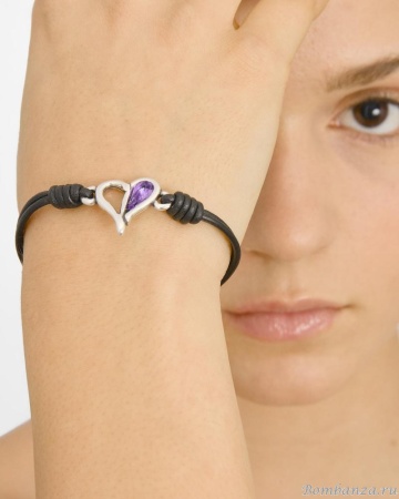 Браслет Tra-la-ra, Pasion, кожаный, с сердцем, TLR24-241P008 черный Браслет Tra-la-ra, Pasion, кожаный, с сердцем, TLR24-241P008 черный