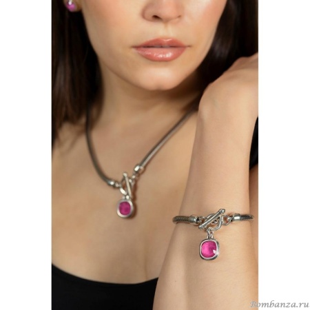 Браслет Ciclon, Solitario, с кристаллом Swarovski, CN-EMO112 фуксия, 21