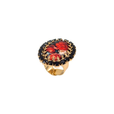 Кольцо Celeste G, с кристаллами Swarovski и сатинатом, CS25.1-2096 черный