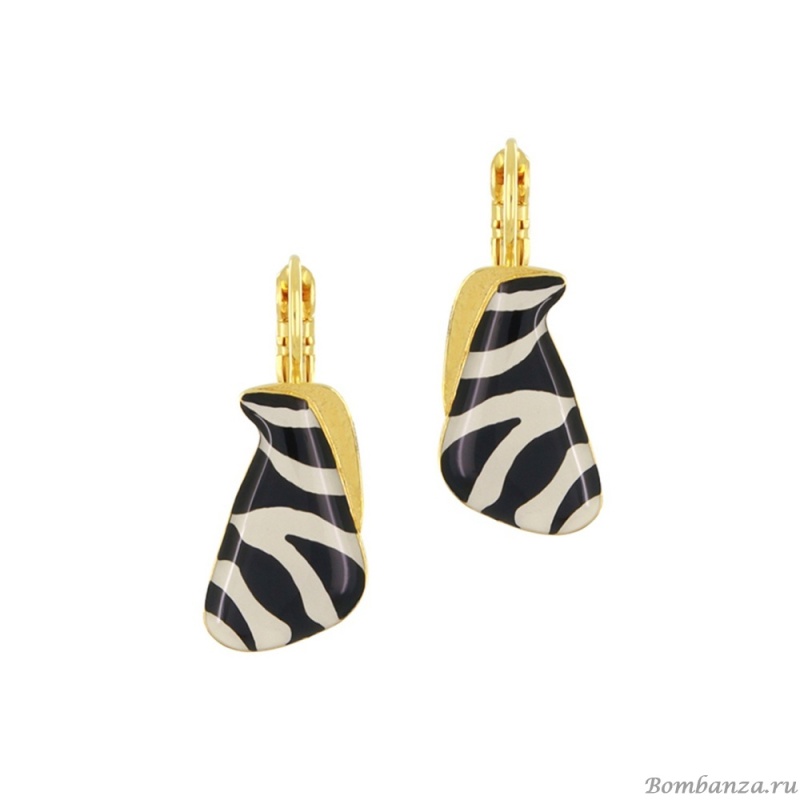 Серьги TARATATA, Zebra, с цветной смолой и узорами, TT-H25-04719-202 черный