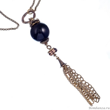 Колье Alcozer&J, оникс,раухтопаз, гранат, сапфир, изумруд, AL-C68AZ21-R черный