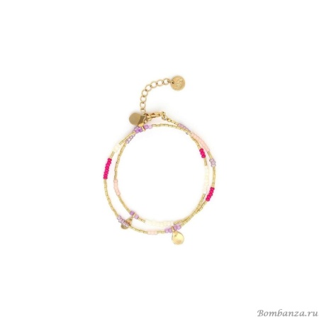 Браслет Franck Herval, Estelle, с цветным бисером, в несколько оборотов, FH24.2-13-72672 золотистый