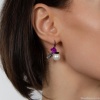 Серьги Nuance, асимметрия, кристалл, цветок, бусина, NFN-24.01-048 фиолетовый