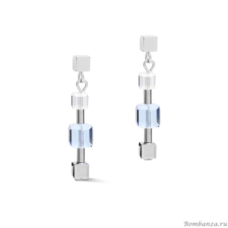 Серьги Coeur de Lion,  Crystals Silver-Blue 5066/21-0700