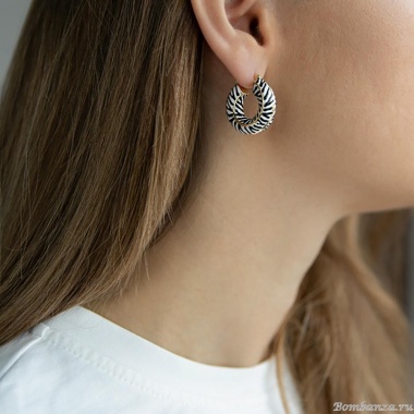 Серьги Francesca Bianchi, кольца, с эмалью, FB25.2-DN5 золотистый