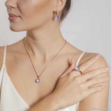 Серьги Qudo, Firenze medium orchid 300338 V/RG Серьги Qudo, Firenze medium orchid 300338 V/RG