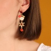 Серьги TARATATA, Orient, смола,стеклянные бусины и золотая краска, TT-E24-10987-203 красный Серьги TARATATA, Orient, смола,стеклянные бусины и золотая краска, TT-E24-10987-203 красный