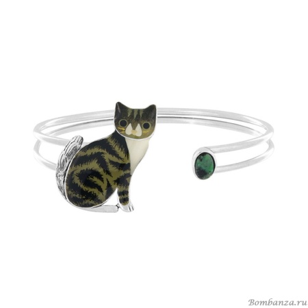 Браслет TARATATA, Tabby, кафф, смола, золотая краска, цоизит, TT-H25-05308-102 черный