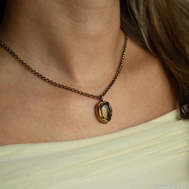 Колье Thot Gioielli, с рейнстоуном, TG25.1-CL110 серый