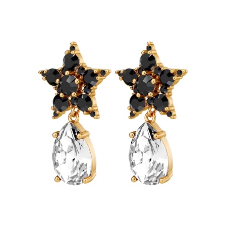 Серьги Dyrberg Kern, HYDRA SG BLACK / CRYSTAL, 450030