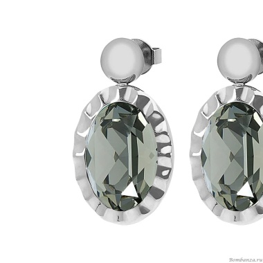 Серьги Qudo, TIVOLA UNICA big (S/P) Black diamond 2,65cm, 332039 Серьги Qudo, TIVOLA UNICA big (S/P) Black diamond 2,65cm, 332039