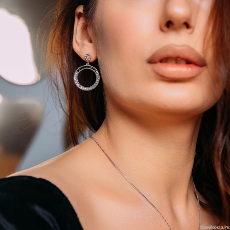 Серьги Fiore Luna, Jet Nut+CRY