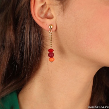 Серьги TARATATA, Glam Rock, со стеклянными бусинами, TT-H23-08936-203 красный Серьги TARATATA, Glam Rock, со стеклянными бусинами, TT-H23-08936-203 красный