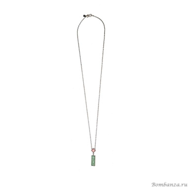 Колье Estrosia, цепь, с подвеской, кварц, ES-CLG25 зеленый