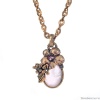 Колье Alcozer&J, аквамарин,кварц, гранат, жемчуг, изумруд, AL-C68FD25-R розовый