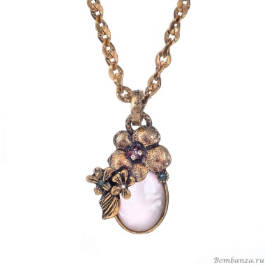 Колье Alcozer&J, аквамарин,кварц, гранат, жемчуг, изумруд, AL-C68FD25-R розовый