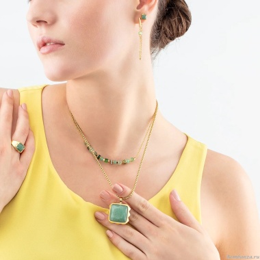 Серьги Coeur de Lion,Green-Gold, 5076/21-0516