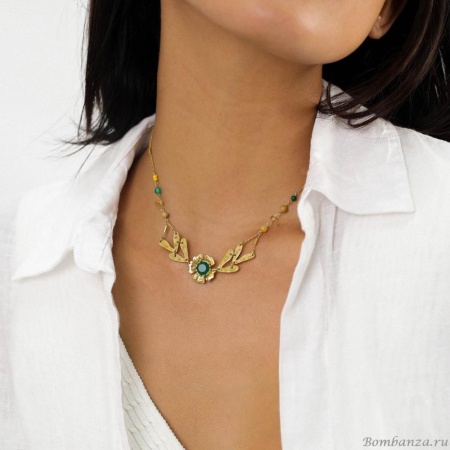 Колье Franck Herval, Mathilde, с жадом, яшмой, цитрином, костью, агатом, FH24.1-15-63972 золотистый Колье Franck Herval, Mathilde, с жадом, яшмой, цитрином, костью, агатом, FH24.1-15-63972 золотистый