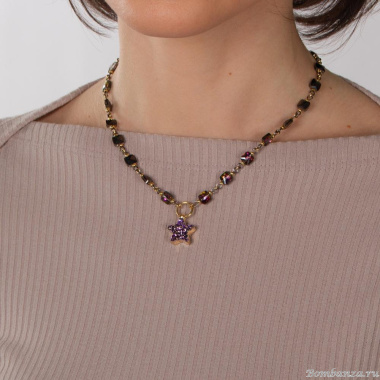 Колье Lanzerotti, Sfarfallio, кристаллы, друза титана, звезда, LZ-24.01-107 золотистый