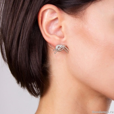 Серьги Moon Paris, Ringo, в форме узла, MR-22.04-122 серебристый Серьги Moon Paris, Ringo, в форме узла, MR-22.04-122 серебристый