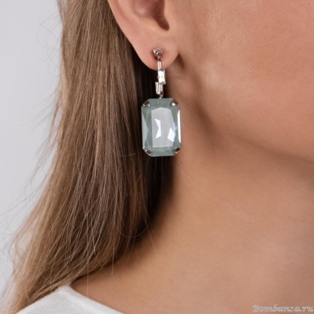 Серьги Crezus, Square, с кристаллами, CZ24-24E9 аквамариновый Серьги Crezus, Square, с кристаллами, CZ24-24E9 аквамариновый