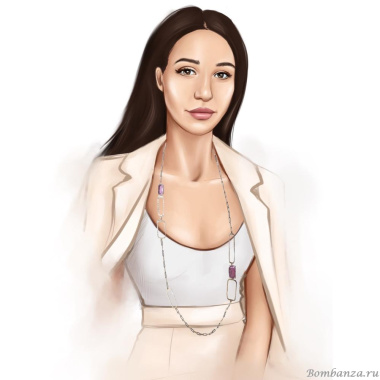 Колье Estrosia, с кристаллами, ES-CLG60A турмалиновый