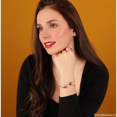 Браслет TARATATA, Dans les nuages, кафф, с цветной смолой, TT-H24-03304-10M серебристый Браслет TARATATA, Dans les nuages, кафф, с цветной смолой, TT-H24-03304-10M серебристый