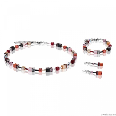 Браслет Coeur de Lion GeoCUBE Red-rose-beige Swarovski, 2838/30-0326. Германия