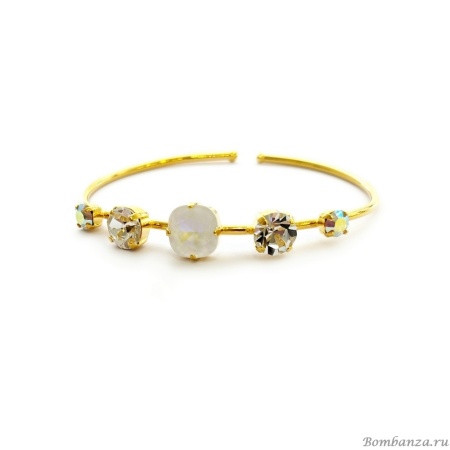 Браслет Catherine Bijoux, Starlight, кафф, с кристаллами, CB25.1-5415EG белый