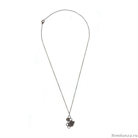 Колье Alcozer&J, пчела на сотах, гранат и кристалл, AL2406-C5501C золотистый