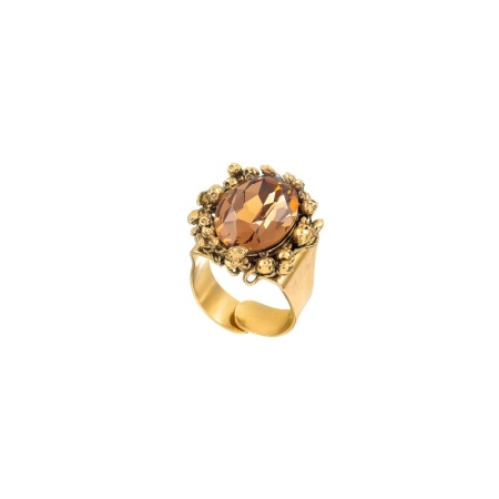 Кольцо Celeste G, разъемное, с кристаллом Swarovski, CS25.1-2079 коричневый