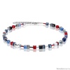 Колье Coeur de Lion GeoCUBE®, Blue-Red 2838/10-0703