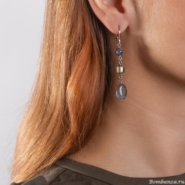 Серьги Lanzerotti, Verde, с лабрадоритом, гематитом и цитрином, LZ-24.12-599 серый Серьги Lanzerotti, Verde, с лабрадоритом, гематитом и цитрином, LZ-24.12-599 серый