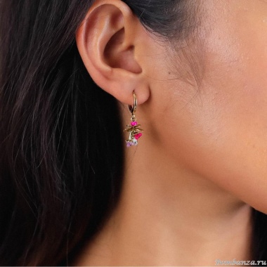 Серьги Franck Herval, Estelle, с цветным бисером, FH24.2-12-68910 золотистый