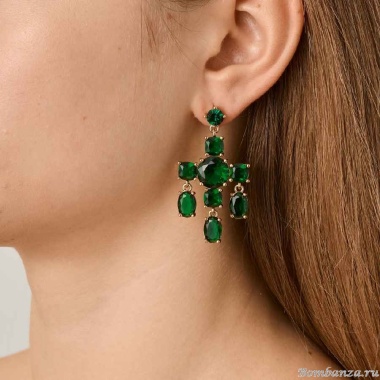 Серьги Dyrberg Kern, LEONORA SG EMERALD GREEN, 450001 Серьги Dyrberg Kern, LEONORA SG EMERALD GREEN, 450001