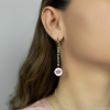 Серьги Lanzerotti, Iris, асимметрия, с аметистом и лепидолитом, LZ-26.03-084 сиреневый