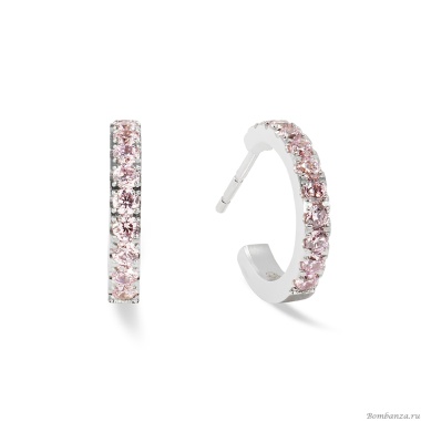 Серьги Coeur de Lion, Hoop Rose-Silver 15мм, 0146/23-1917 Серьги Coeur de Lion, Hoop Rose-Silver 15мм, 0146/23-1917