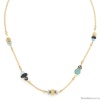 Колье Franck Herval, Baya, аквамарин, кокос,бусины, кость, амазонит, FH24.2-15-64142 золотистый