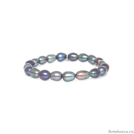 Браслет Nature Bijoux, Pebble Beach, стрейч, с жемчугом, NB25.2-13-44321 серый