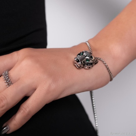 Браслет Moon Paris, анималистический дизайн, Mo-Y25.06-033.65 серебристый