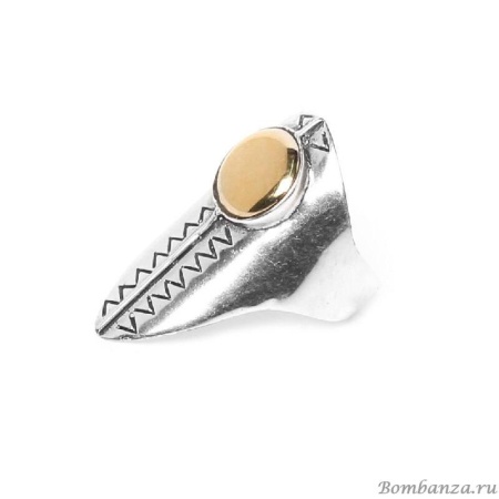 Кольцо Ori Tao, Makeba, разъемное, серебристое с золотистой вставкой, OT-19-29111
