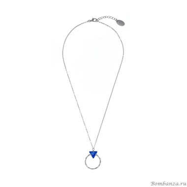 Колье Catherine Bijoux, The three sides of the triangle, с кристаллом, CB24.2-5307AS синий