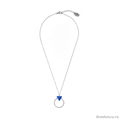 Колье Catherine Bijoux, The three sides of the triangle, с кристаллом, CB24.2-5307AS синий