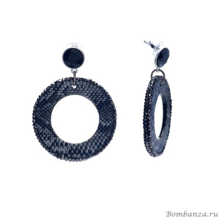 Серьги Moon Paris, Loriane, принт,кристаллы, ML-20.01-014 черный