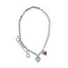 Колье Moon Paris, Ringo, жемчужные бусины, сердца, булавка, MR-24.06-045 серебристый Колье Moon Paris, Ringo, жемчужные бусины, сердца, булавка, MR-24.06-045 серебристый