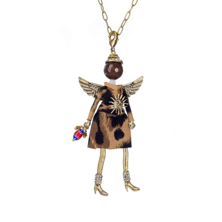 Подвеска Miamelie, кукла Анджел с крыльями, MiA-2504-CL7650 золотистый
