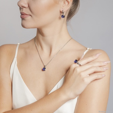 Кольцо Qudo, Firenze tanzanite 19 мм 610594 V/S Кольцо Qudo, Firenze tanzanite 19 мм 610594 V/S