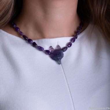 Колье Lanzerotti, Ispirazione, аметист, гематит, кристаллы, волк, LZ-24.10-394 фиолетовый