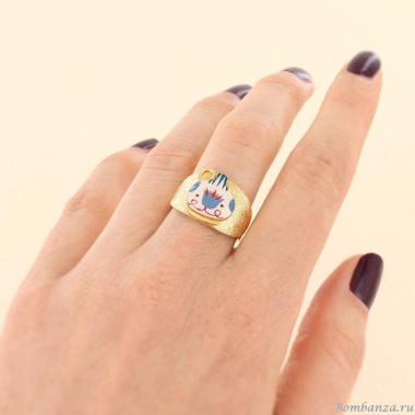 Кольцо TARATATA, Antique, разъемное, с цветной смолой и рисунком, TT-H25-07421-20M золотистый