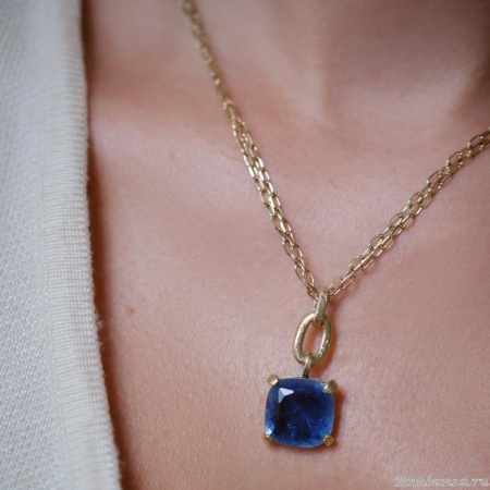 Колье Estrosia, с сапфировым кристаллом, ES-CLM9-3A синий